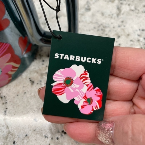 Starbucks 2024 Dark Blue Flora Hearts
Ceramic Mug. Iridescent sheen. NWT! - Picture 6 of 9